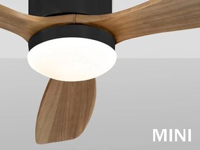 Lustra LED cu Ventilator si telecomanda Siroco MINI negru/nuc