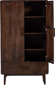 Dulap în culoare naturală închisă din lemn de mango 85x150x35 cm Liya – WOOOD