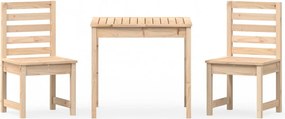 vidaXL Set bistro de grădină, 3 piese, lemn masiv de pin