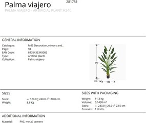 Planta artificiala decorativa Palma viajero, H240
