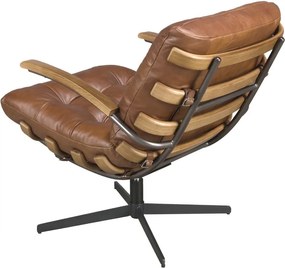Fotoliu pivotant design LUX Dark Brown Leather