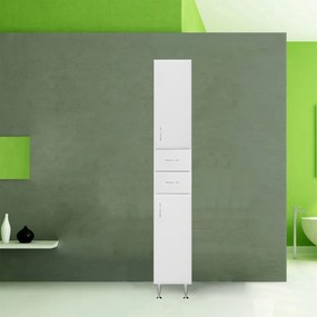 Dulap înalt Bianca Plus 30 cu 2 uși, 2 sertare, alb lucios, dreapta