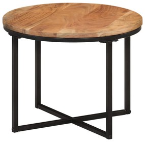 vidaXL Măsuță de cafea, 45x45x35 cm, lemn masiv de acacia și fier