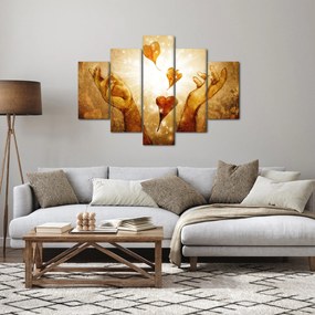 Tablou - pictura mâinilor pline de dragoste (150x105 cm)
