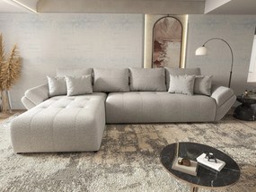 Colțar extensibil dumonde cu ladă de depozitare si sezut confortabil din spuma high-density, Berlin XL Euphoria Dove 350x185 cm