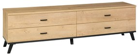 TV măsuţă, stejar lefkas/negru, SIRAN TYP 6