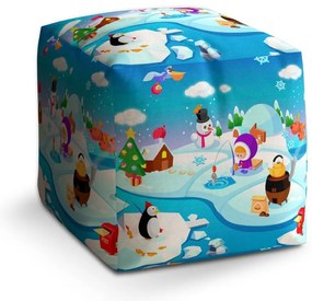 Taburet Cube Antarctica, albastru