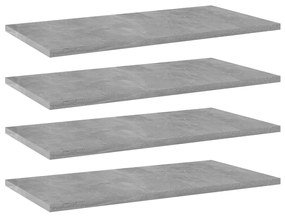 vidaXL Plăci bibliotecă, gri beton, 4 buc, 60 x 30 x 1,5 cm, PAL