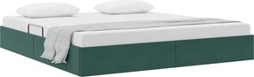 vidaXL Pat cu storage cu headboard Verde închis 180 x 200 cm Catifea
