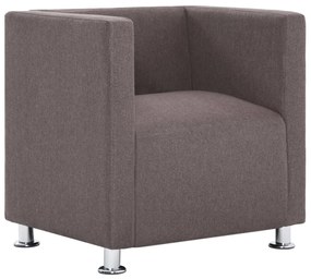 282152 vidaXL Fotoliu cubic, gri taupe, material textil