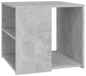 806386 vidaXL Masă laterală, gri beton, 50x50x45 cm, PAL