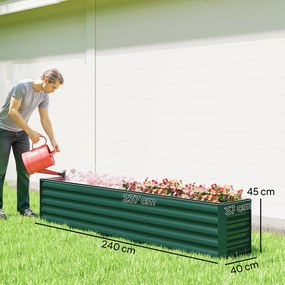 Outsunny Pat Ridicat pentru Grădină Exterioară cu Fund Deschis și Margini Rotunjite, 240x40x45 cm, Verde | Aosom Romania