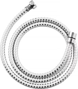 Furtun de dus Invena 150 cm crom - alb lucios