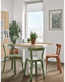 Masă de dining extensibilă cu blat cu aspect de lemn de stejar 76x28 cm Papillon – TemaHome