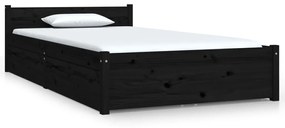 3103492 vidaXL Cadru pat cu sertare, negru, 100x200 cm