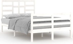 vidaXL Cadru de pat, alb, 120x200 cm, lemn masiv