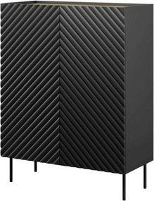 Comoda ONDA, negru/stejar, PAL laminat, 98x45x127 cm