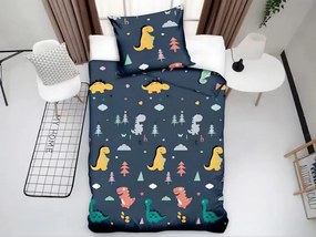 Lenjerie de pat pentru copii Culoare albastru inchis, DINOLES
