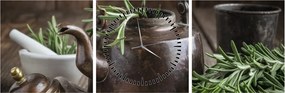 Tablou - Ceainic cu rozmarin (cu ceas) (90x30 cm)