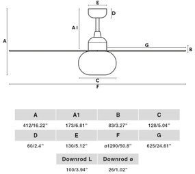 FARO 34301-11L - Ventilator de tavan PALMA 1xE27/15W/230V, maro, Ø 129 cm, IP44 + telecomandă