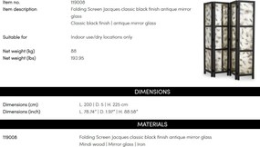 Paravan decorativ LUX, Lemn, Oglinda, Jacques