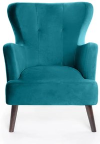 Fotoliu turcoaz wing cu tapițerie din catifea Noemye – Bonami Selection