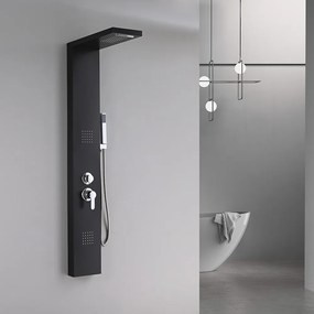 Panou de duș cu hidromasaj Malaga Black