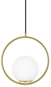 Lustra design miminalist, Metal auriu, Glob Sticla, AURELIA 25