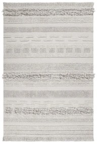Covor gri deschis/crem lavabil/țesut manual din bumbac 170x240 cm Air Natural – Lorena Canals