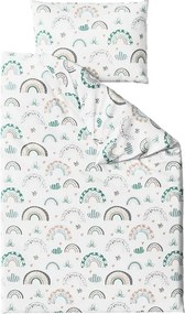 Lenjerie de pat din crep pentru patut Renforce RAINUBI alb. Dimensiune lenjerie de pat: 45 x 65 cm | 90 x 140 cm