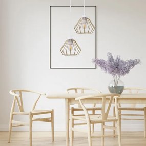 Lustră pe cablu CEED GOLD 2xE27/60W/230V d. 28 cm alb/auriu