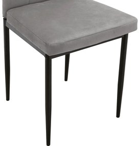 Scaune de dining gri 2 buc. din catifea Kelly – Støraa