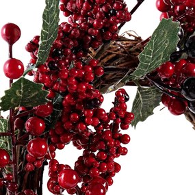 Coronita Red Christmas cu LED 40 cm