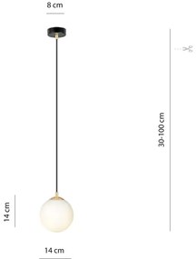 Lustră pe cablu ROYAL 1xE14/10W/230V d. 14 cm negru