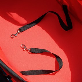 PawHut Cărucior buggy pliabil câine pisică coș depozitare suporturi pahare țesătură Oxford 300D impermeabilă 4 roți roșu | Aosom Romania