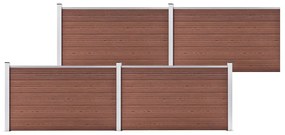 Gard de gradina, maro, 699 x 106 cm, WPC 1, Maro, 4 sectiuni