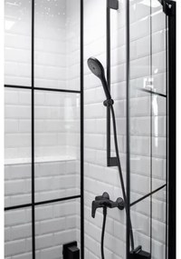 WENKO 24922100 - Cap de duș cu sistem de economisire a apei, 9,5 x 9,5 cm, negru