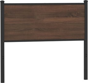vidaXL Tăblie de pat de schimb, stejar maro, 100 cm, lemn prelucrat și oțel