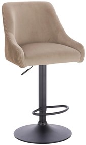 HR920W Scaun Latte din Catifea cu Bază Neagră