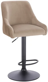 HR920W Scaun Latte din Catifea cu Bază Neagră
