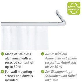 Bară pentru perdea de duș argintiu-lucios Era – Wenko