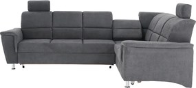 Colţar extensibil, material textil gri, model dreapta, SANTIAGO