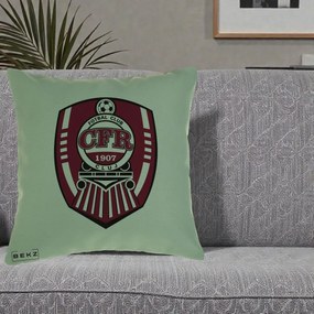 Perna Personalizata CFR Cluj Fotbal Club 1907, 40x40 cm, Verde, Husa Detasabila, Perna Inclusa, BEKZ®