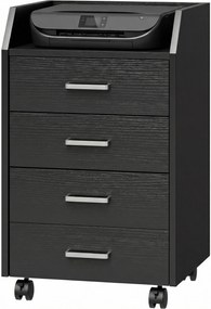 Vinsetto Corp de birou depozitare pe roți 4 sertare culisante din lemn  40 x 36 x 65 cm alb | Aosom Romania