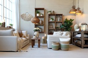 Etajeră cu 3 compartimente, din lemn reciclat, Grimaud