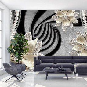 Fototapet - 3D flori aurii (147x102 cm)