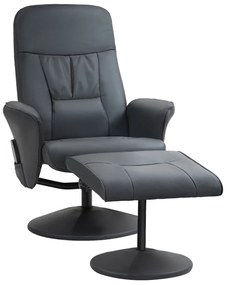 HOMCOM Fotoliu de masaj cu scaun, Scaun ergonomic cu 10 puncte de vibrații, Piele artificială, 76 x 81 x 105 cm, Gri închis | Aosom Romania