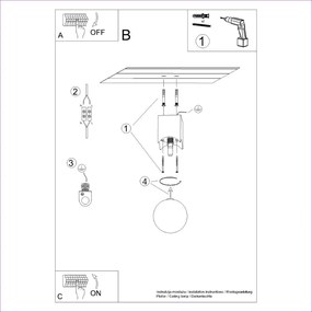 Plafonieră în culoare naturală cu abajur din sticlă 12x12 cm Rayer – Sollux