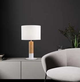 Lampă de masă CARROL 1xE27/40W/230V albă/maro