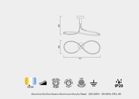 Lustra LED dimabila design modern NUR maro oxid